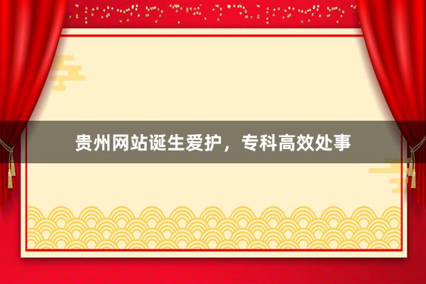 贵州网站诞生爱护，专科高效处事